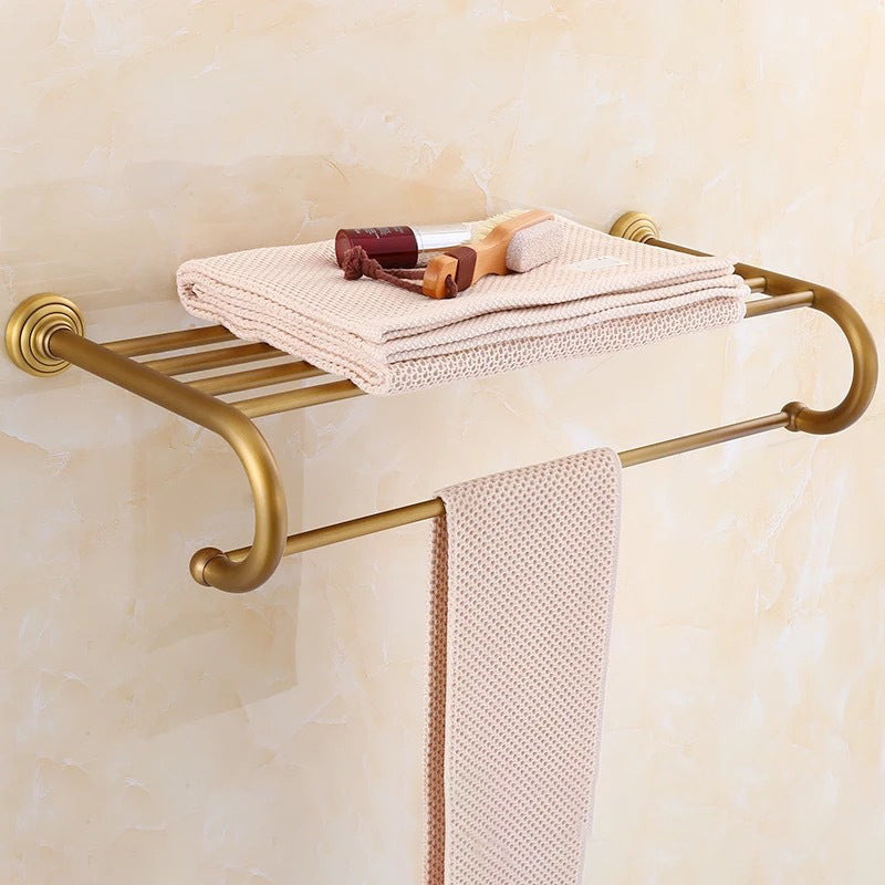 4-Piece Traditional Bathroom Accessory Set Gold Brass Bathroom Accessories Hardware Set