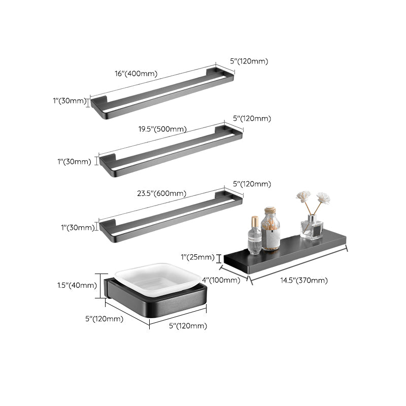 Grey Metal Modern Bathroom Accessory As Individual Or As a Set