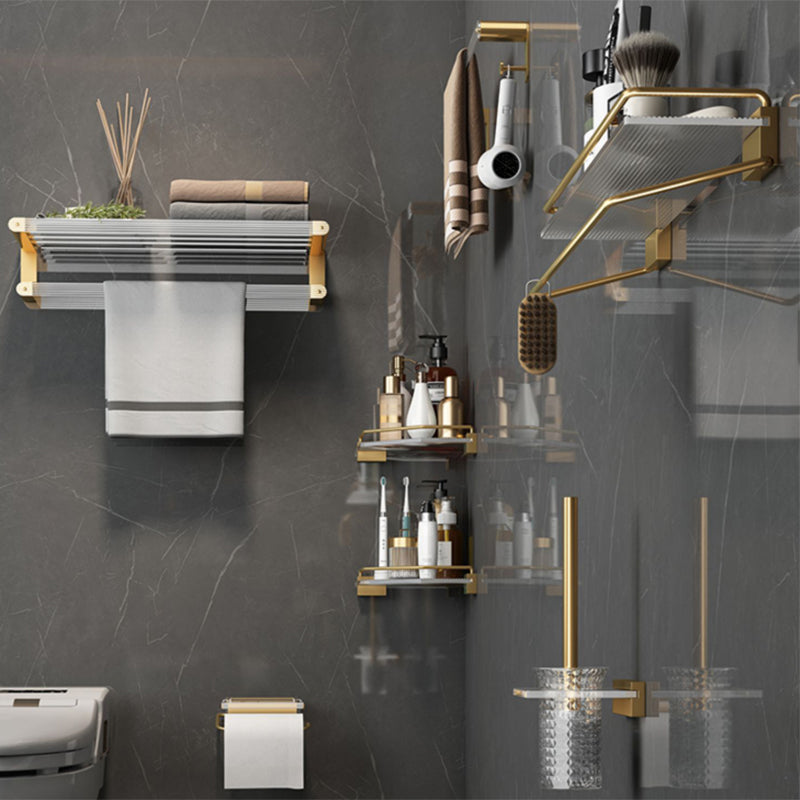 Modern Bathroom Accessory Set Bath Shelf Gold Towel Bar Bath Hardware Set