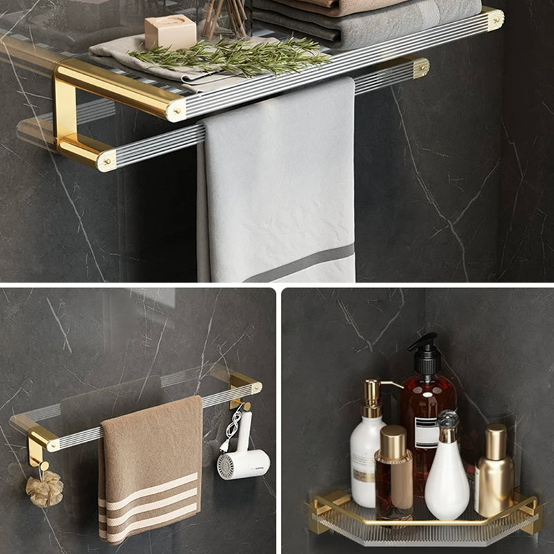 Modern Bathroom Accessory Set Bath Shelf Gold Towel Bar Bath Hardware Set