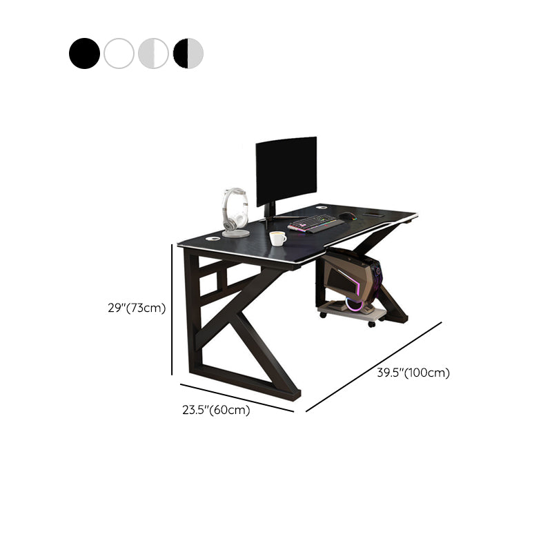 Stone Modern Style Computer Desk Rectangular Shape Task Table with 2-Legs for Home