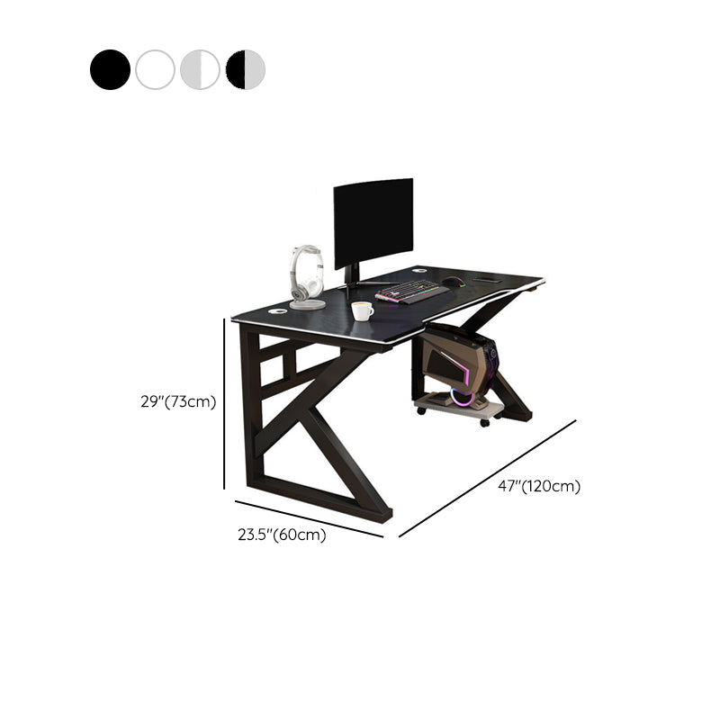 Stone Modern Style Computer Desk Rectangular Shape Task Table with 2-Legs for Home