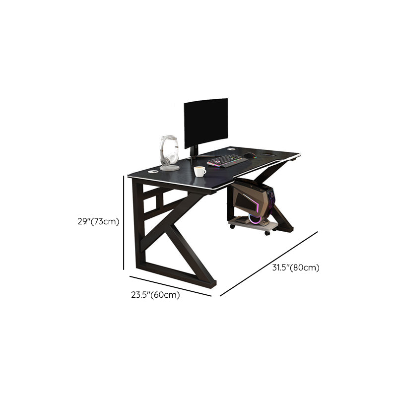 Stone Modern Style Computer Desk Rectangular Shape Task Table with 2-Legs for Home