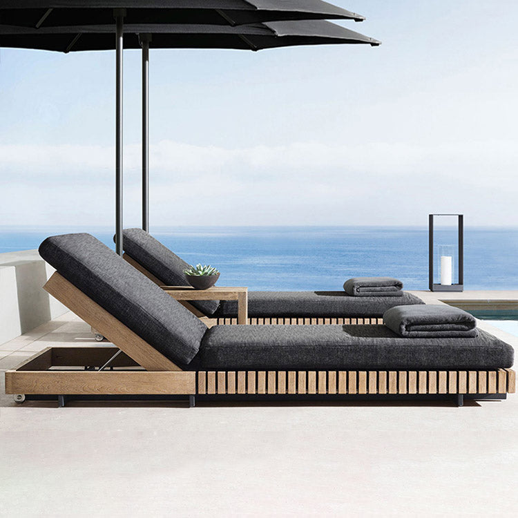 Contemporary Water Resistant Patio Sofa Wood Outdoor Patio Sofa