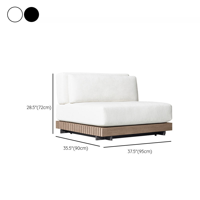 Contemporary Water Resistant Patio Sofa Wood Outdoor Patio Sofa