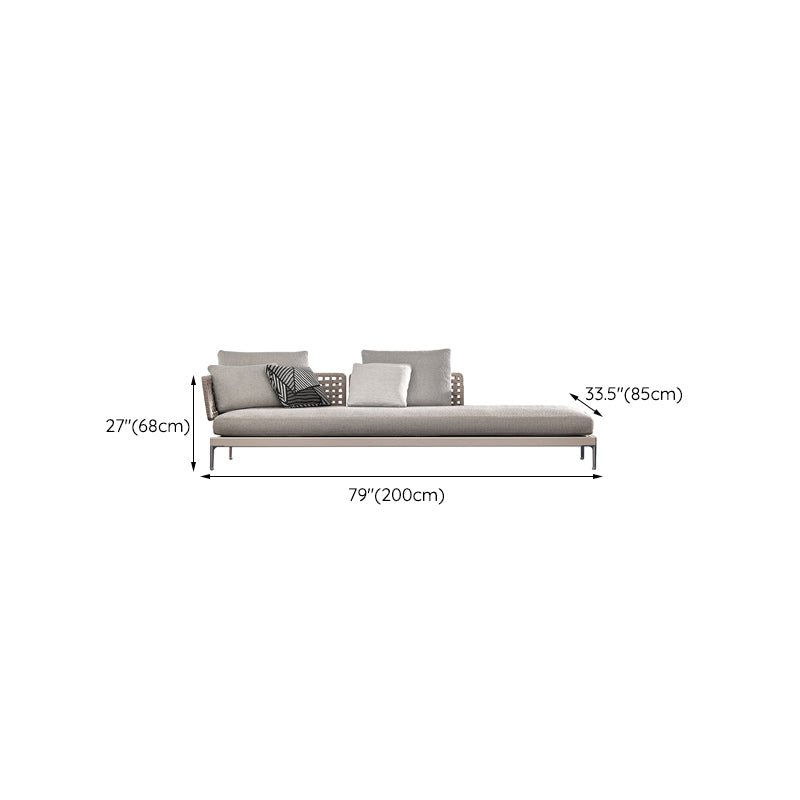 Modern Outdoor Loveseat Water Resistant Outdoor Patio Sofa with Ottoman