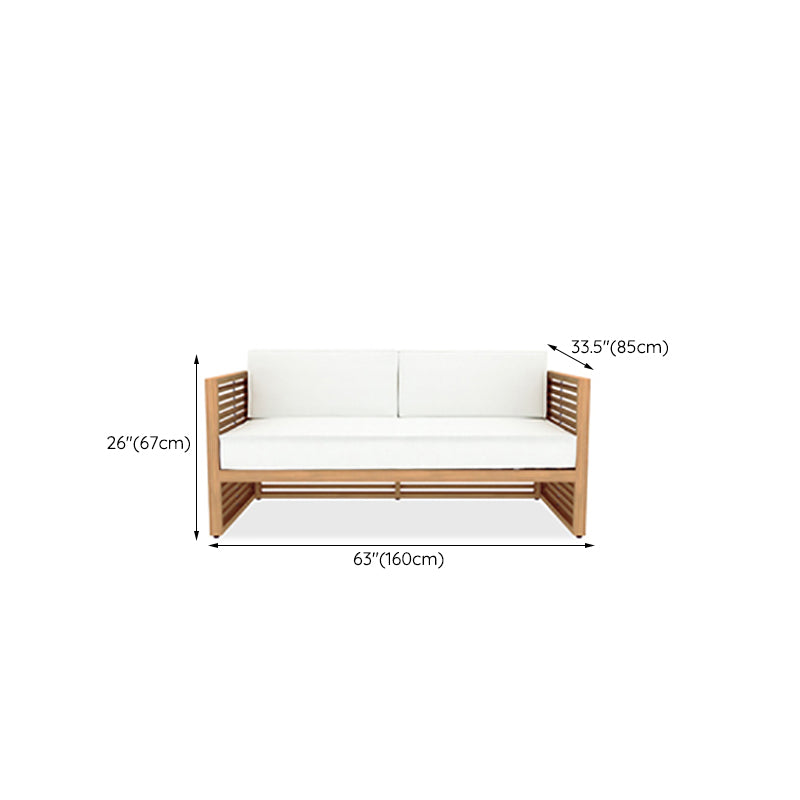 Contemporary Water Resistant Patio Sofa Solid Wood Outdoor Patio Sofa