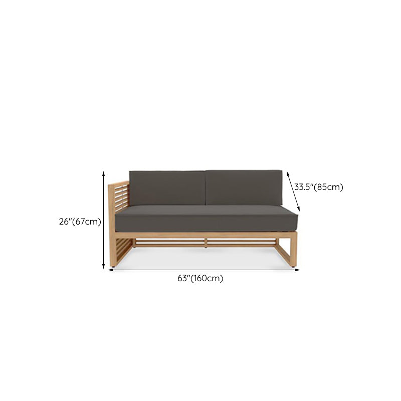 Contemporary Water Resistant Patio Sofa Solid Wood Outdoor Patio Sofa