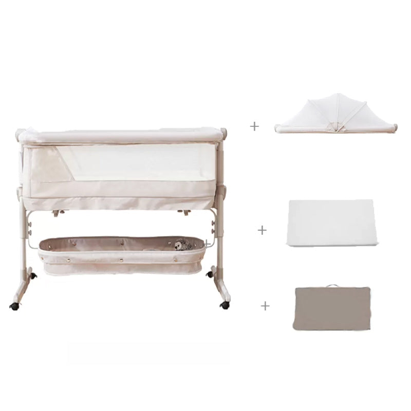 Industrial Nursery Bed Metal Under Crib Storage Baby Crib with Casters