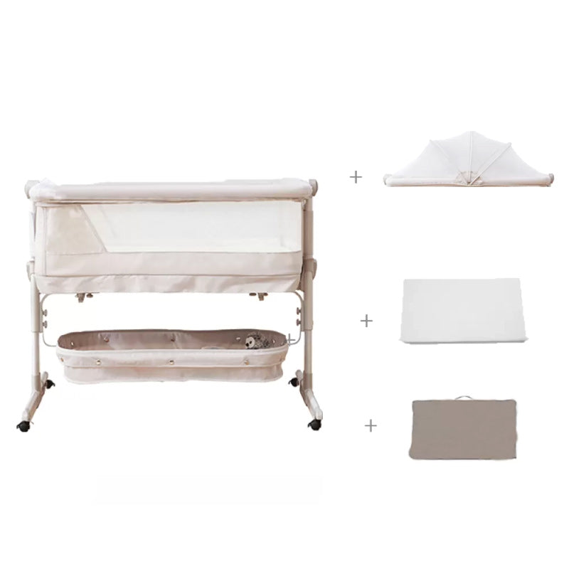 Industrial Nursery Bed Metal Under Crib Storage Baby Crib with Casters