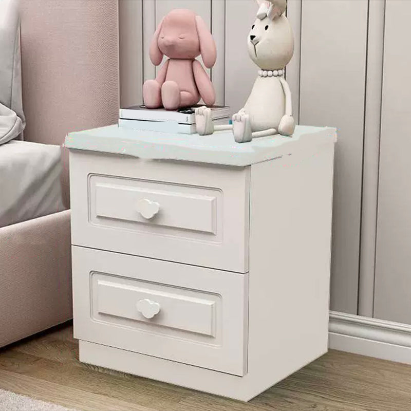 with Drawers Nightstand Kids Solid Wood Flat Top Neutral Nursery Nightstand