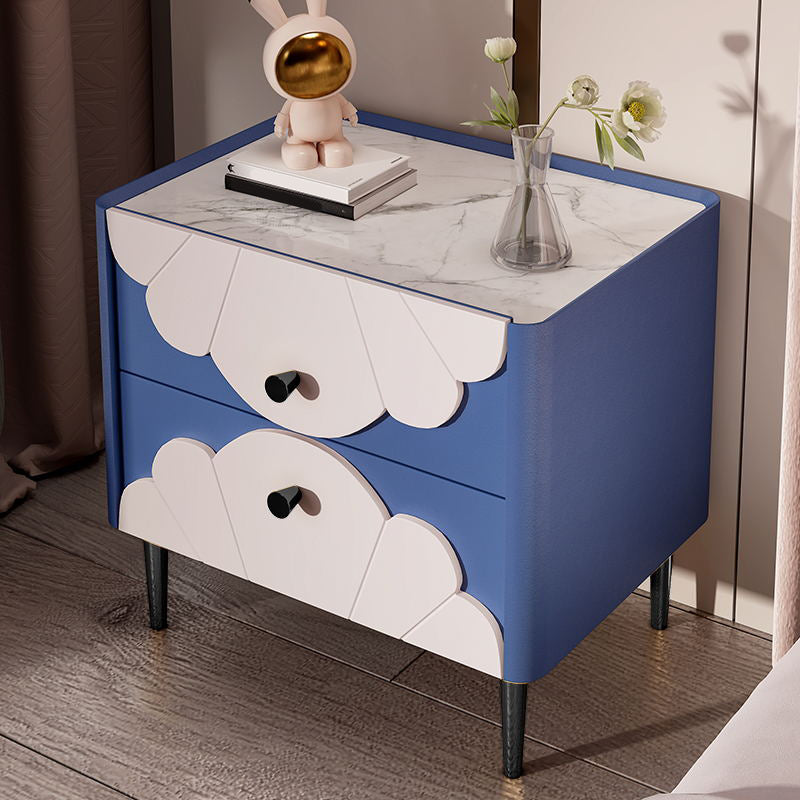 Solid Wood Kids Bedside Table with Drawers Flat Top Neutral Nursery Nightstand