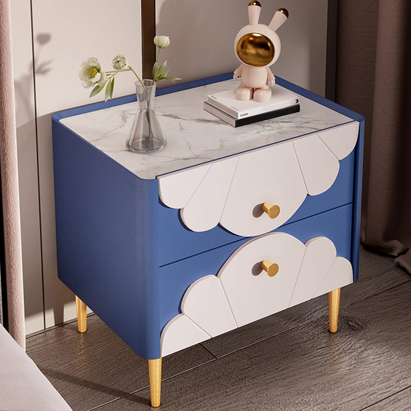 Solid Wood Kids Bedside Table with Drawers Flat Top Neutral Nursery Nightstand