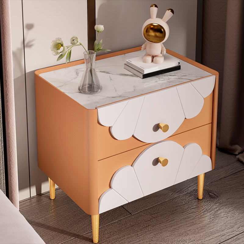 Solid Wood Kids Bedside Table with Drawers Flat Top Neutral Nursery Nightstand