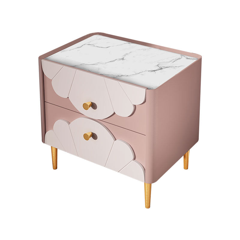 Solid Wood Kids Bedside Table with Drawers Flat Top Neutral Nursery Nightstand