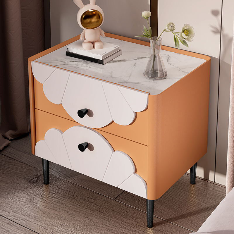 Solid Wood Kids Bedside Table with Drawers Flat Top Neutral Nursery Nightstand