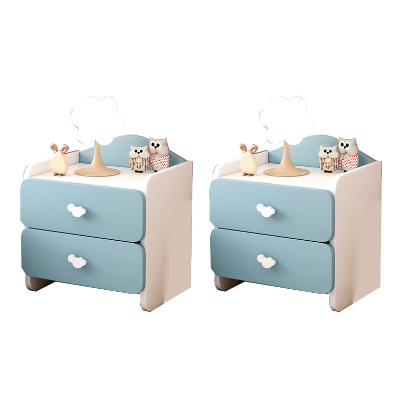 Nightstand Kids with Drawers Manufactured Wood Flat Top Neutral Kids Bedside Table