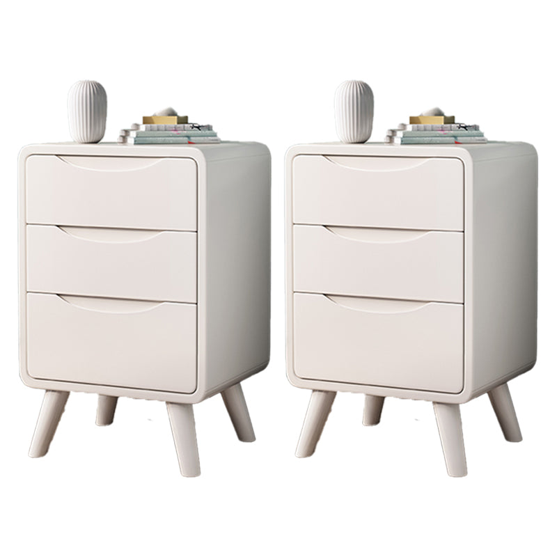 Rubberwood Nursery Nightstand with 3 Drawers Modern Nightstand Kids