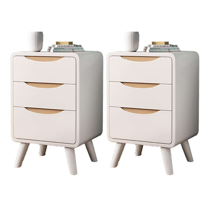 Rubberwood Nursery Nightstand with 3 Drawers Modern Nightstand Kids