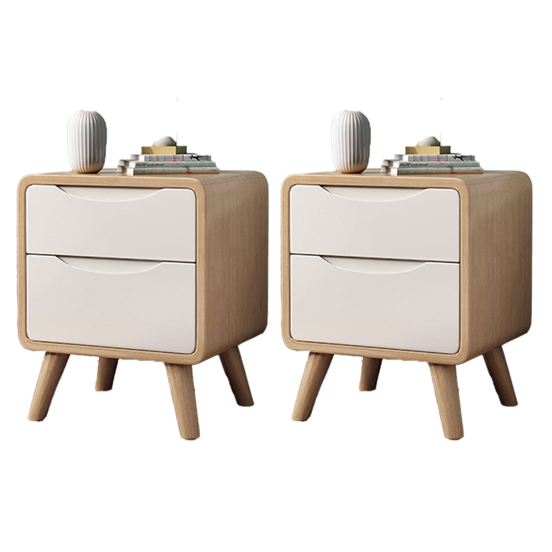 Rubberwood Nursery Nightstand with 3 Drawers Modern Nightstand Kids