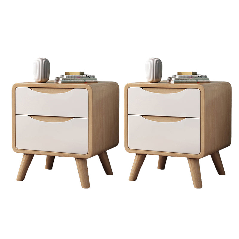 Rubberwood Nursery Nightstand with 3 Drawers Modern Nightstand Kids