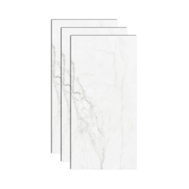 Polished Marbling Floor Tile Straight Edge Rectangle Singular Tile