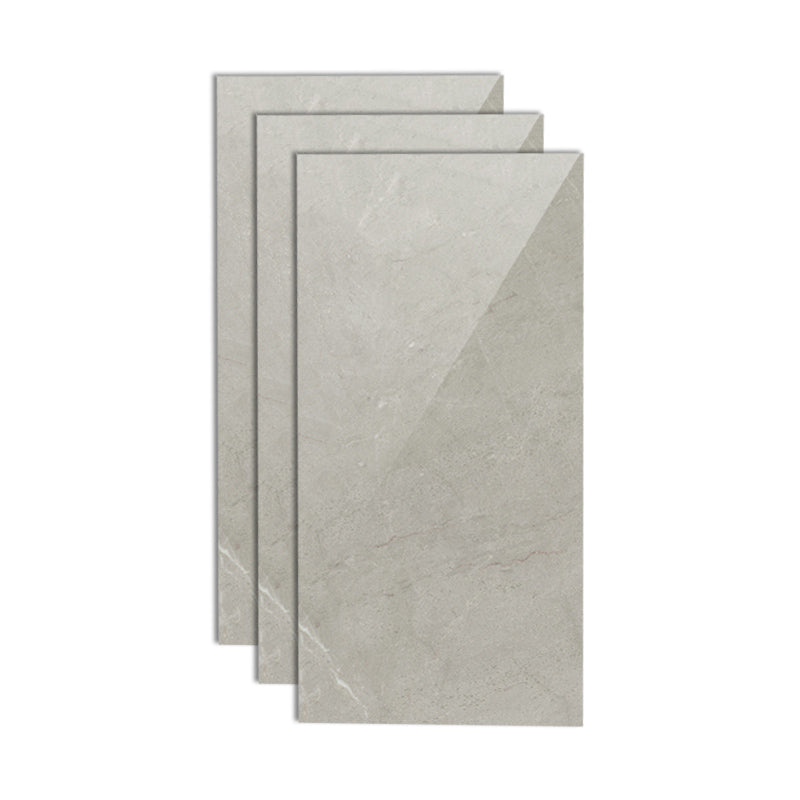 Polished Marbling Floor Tile Straight Edge Rectangle Singular Tile