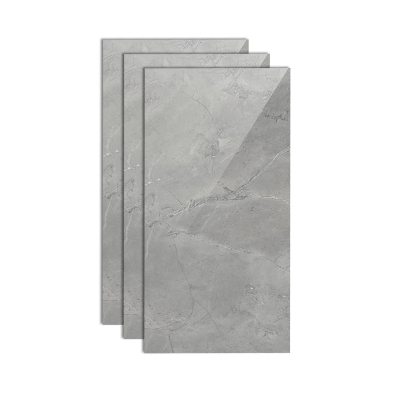 Polished Marbling Floor Tile Straight Edge Rectangle Singular Tile