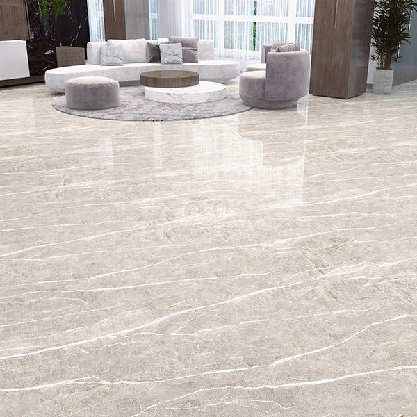 Marbling Floor Tile Straight Edge Polished Rectangle Singular Tile