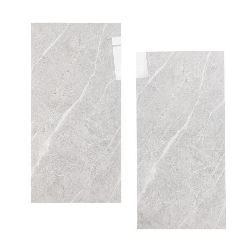 Marbling Floor Tile Straight Edge Polished Rectangle Singular Tile