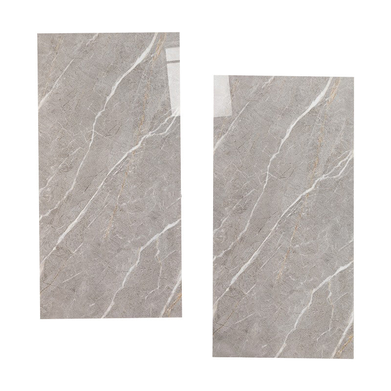 Marbling Floor Tile Straight Edge Polished Rectangle Singular Tile