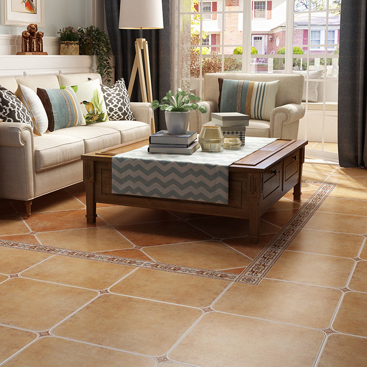 Square Floor Tile Straight Edge Traditional Style Singular Tile