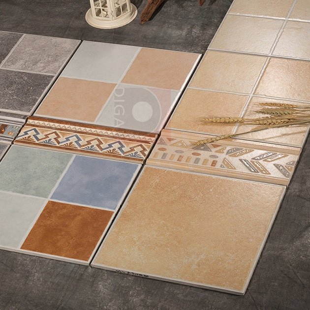 Traditional Style Floor Tile Straight Edge Square Singular Tile