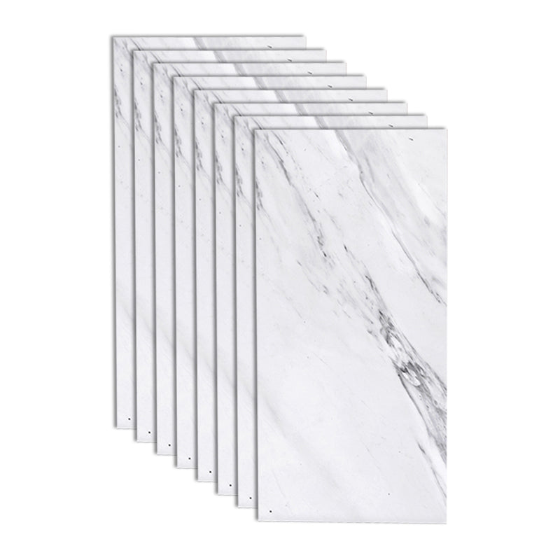 Rectangle Floor Tile Straight Edge Polished Marbling Singular Tile