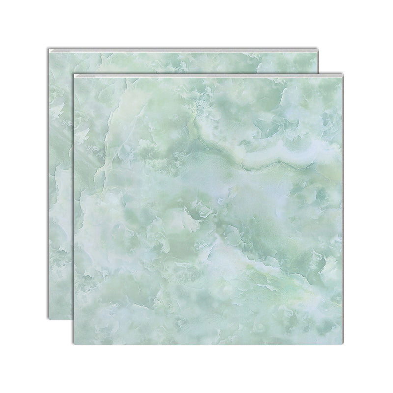 Square Floor Tile Straight Edge Polished Marbling Singular Tile