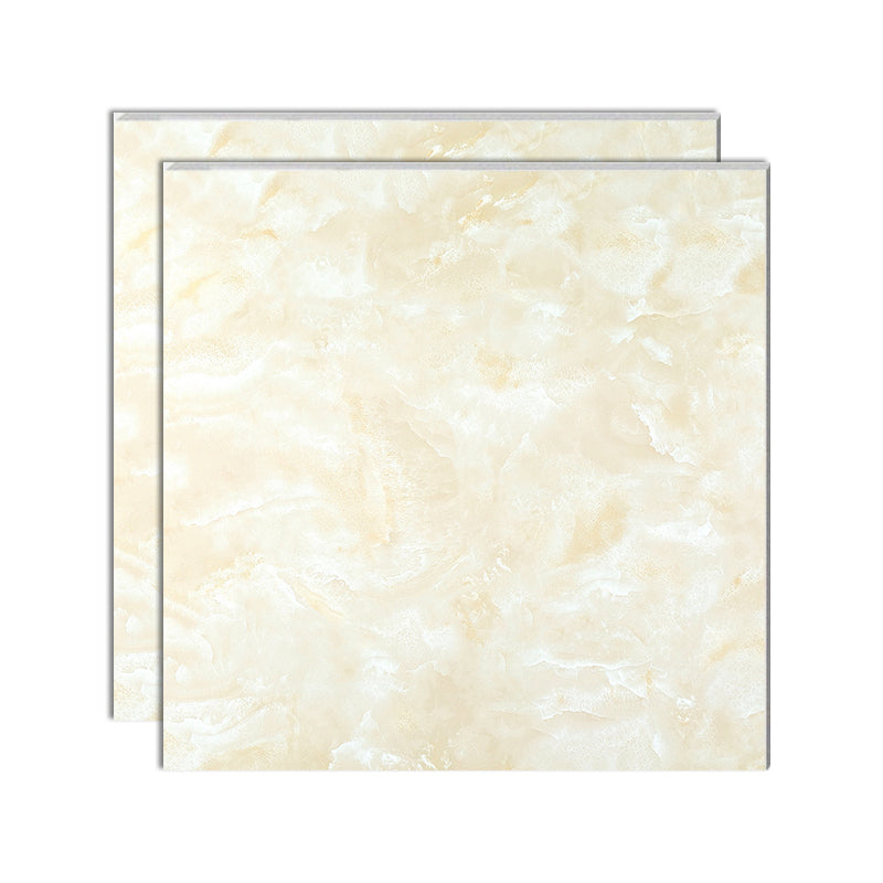 Square Floor Tile Straight Edge Polished Marbling Singular Tile