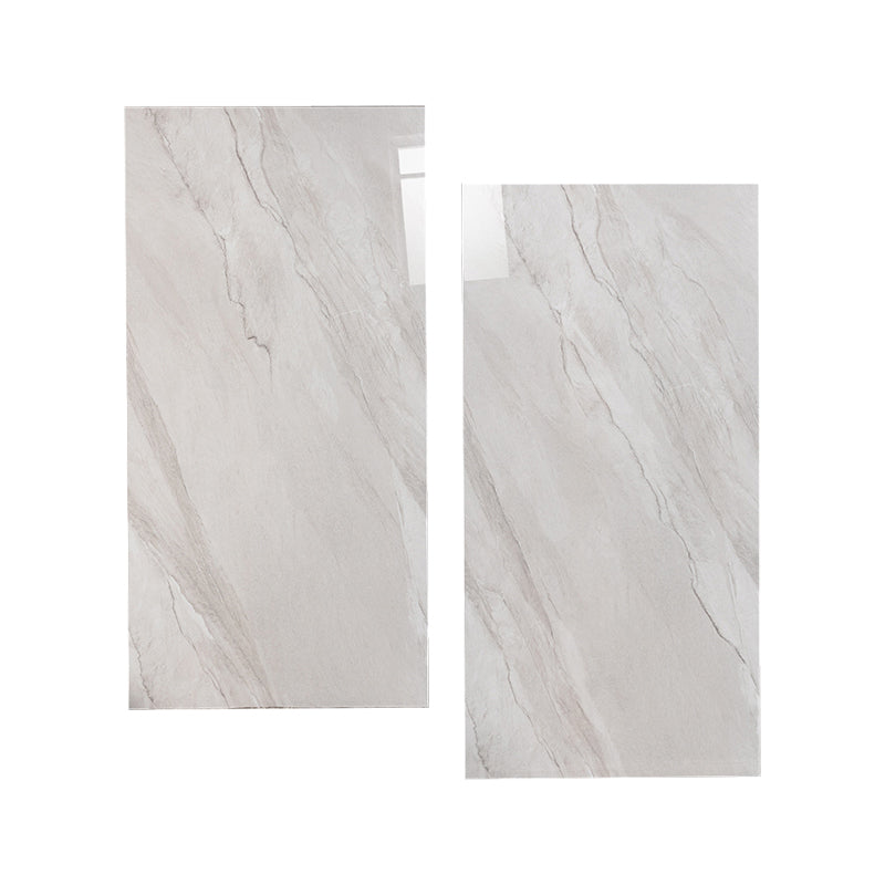 Gray Tone Floor Tile Straight Edge Polished Marbling Singular Tile