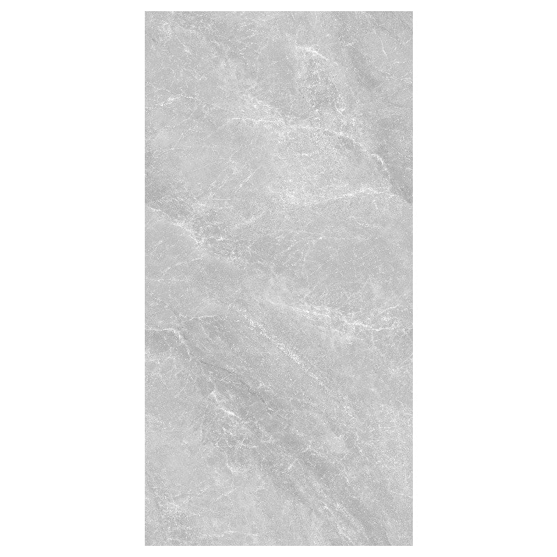 Gray Tone Floor Tile Straight Edge Polished Marbling Singular Tile