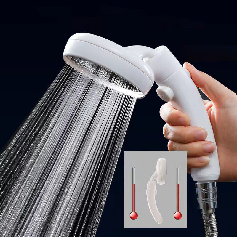 Plastic Handheld Shower Head White Standard Spray Round Wall Mount Swivel Shower Head