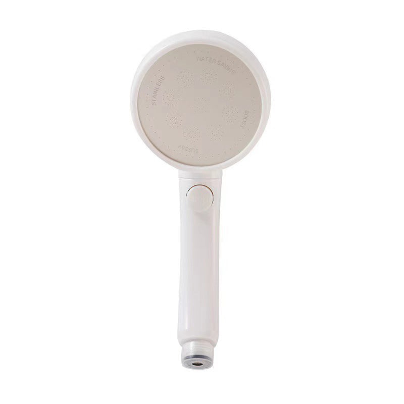 Plastic Handheld Shower Head White Standard Spray Round Wall Mount Swivel Shower Head