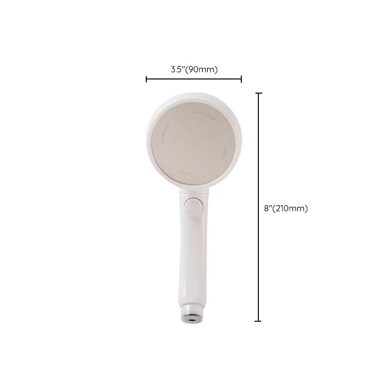 Plastic Handheld Shower Head White Standard Spray Round Wall Mount Swivel Shower Head