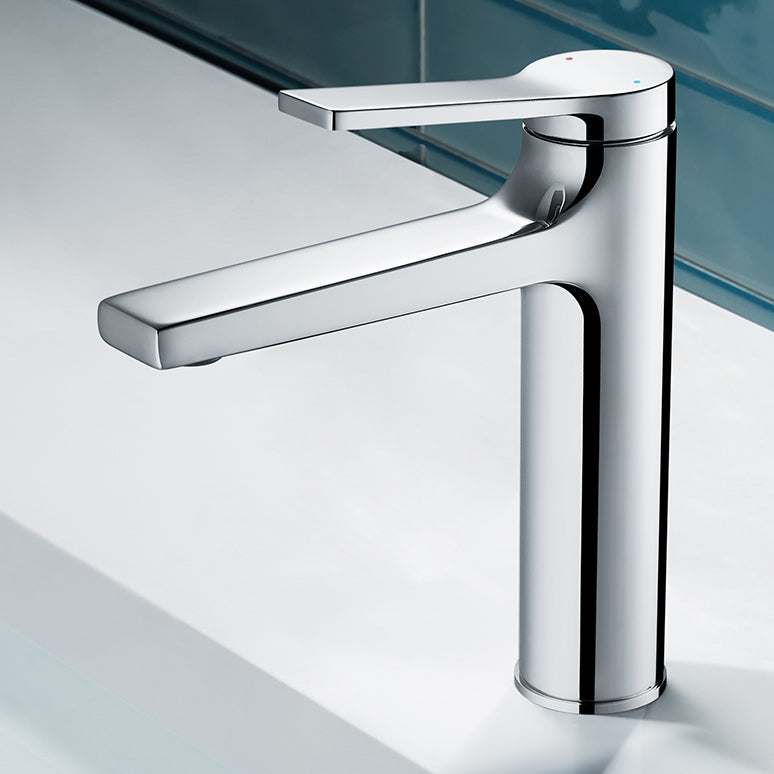 Contemporary Vessel Sink Faucet Lever Handle Low Arc Bathroom Vessel Faucet