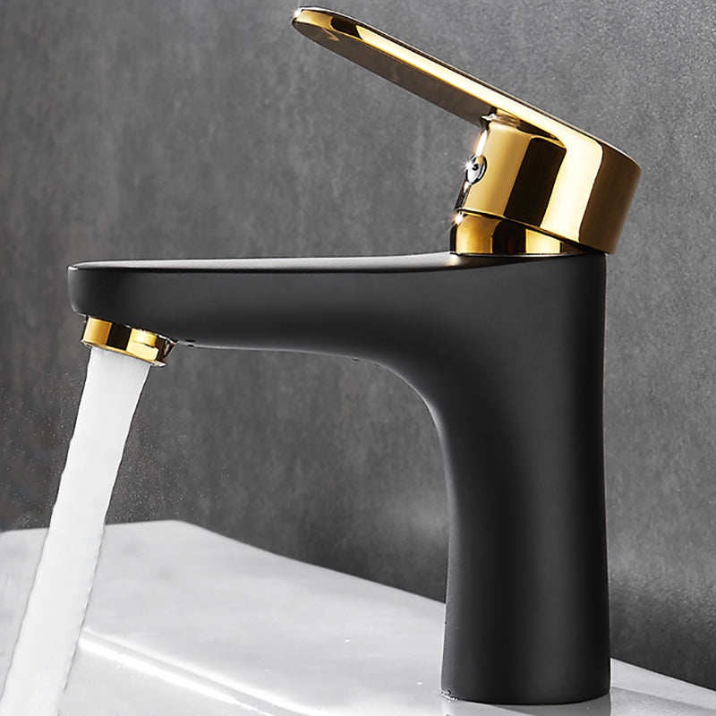 Black-Gold Vessel Sink Faucet Lever Handle Low Arc Vessel Faucet