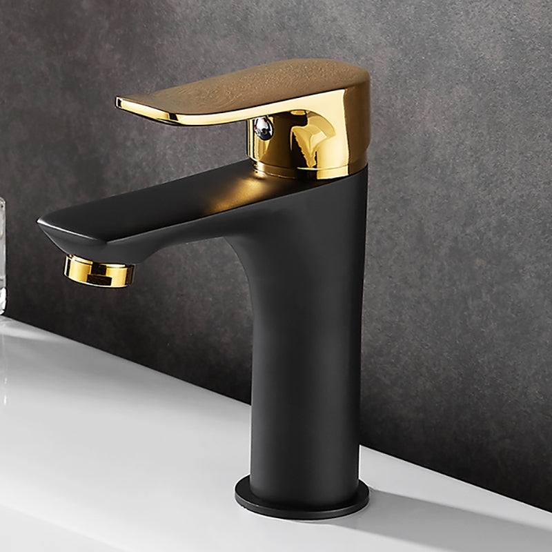 Black-Gold Vessel Sink Faucet Lever Handle Low Arc Vessel Faucet