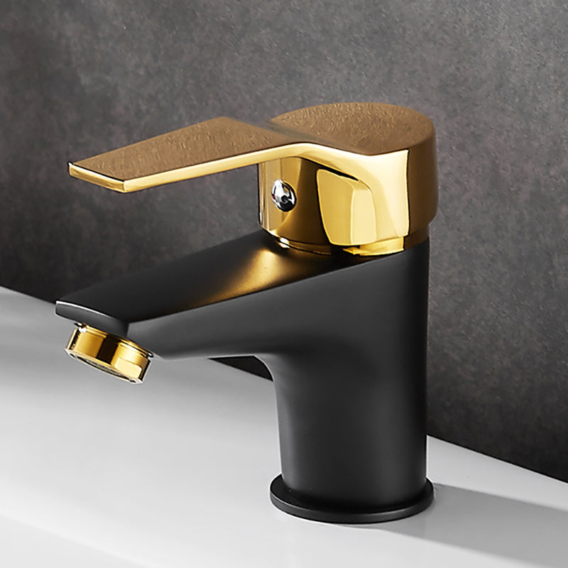 Black-Gold Vessel Sink Faucet Lever Handle Low Arc Vessel Faucet