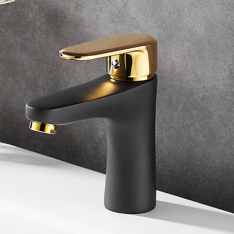 Black-Gold Vessel Sink Faucet Lever Handle Low Arc Vessel Faucet