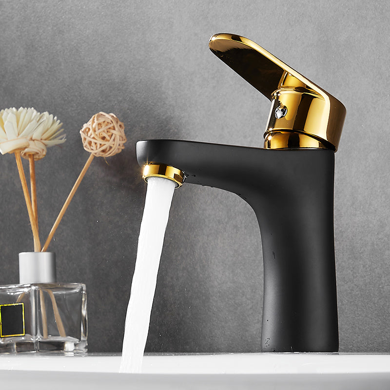 Black-Gold Vessel Sink Faucet Lever Handle Low Arc Vessel Faucet