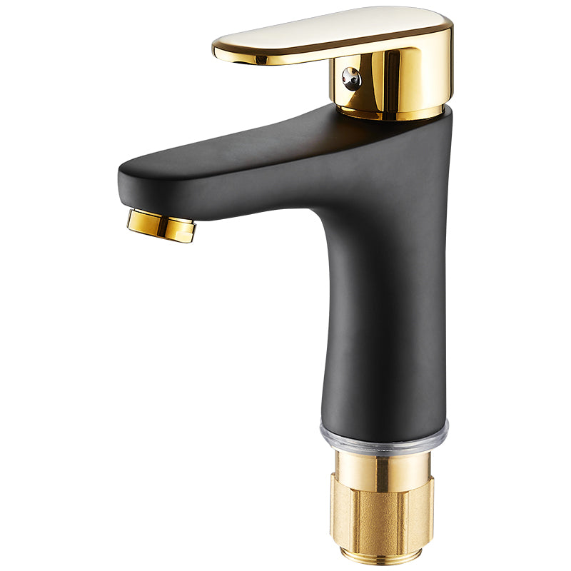 Black-Gold Vessel Sink Faucet Lever Handle Low Arc Vessel Faucet