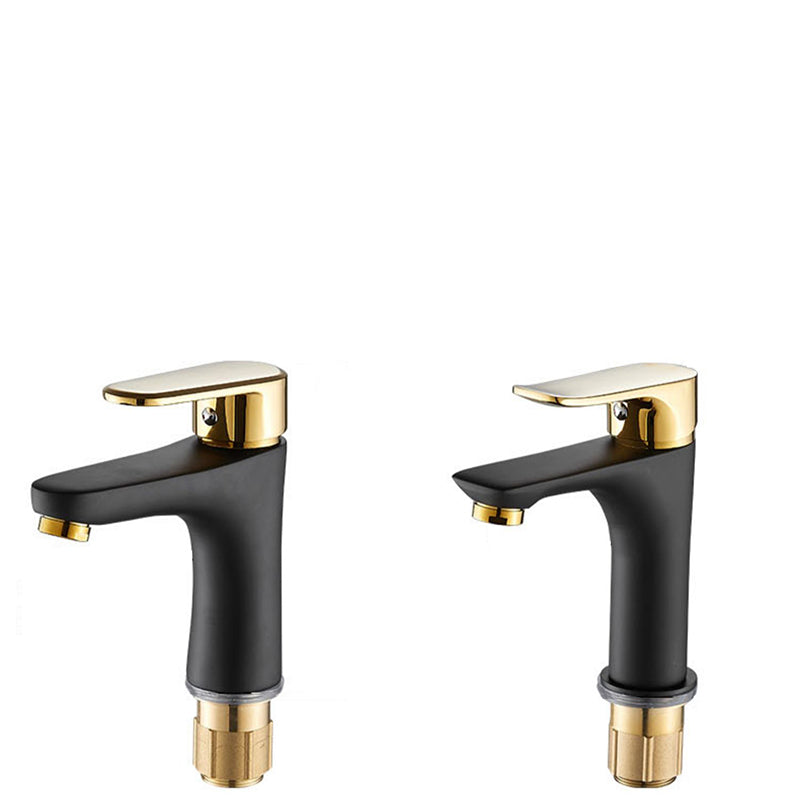 Black-Gold Vessel Sink Faucet Lever Handle Low Arc Vessel Faucet