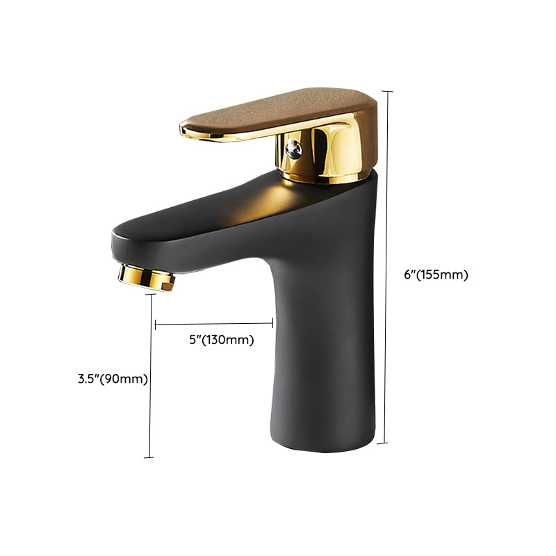 Black-Gold Vessel Sink Faucet Lever Handle Low Arc Vessel Faucet